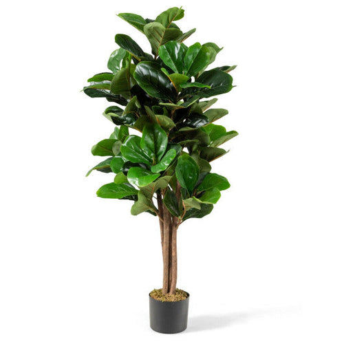 Load image into Gallery viewer, 5 Feet Artificial Fiddle Leaf Fig Tree Decorative Planter
