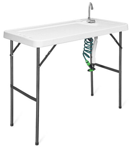 Folding Cleaning Sink Faucet Cutting Camping Table with Sprayer