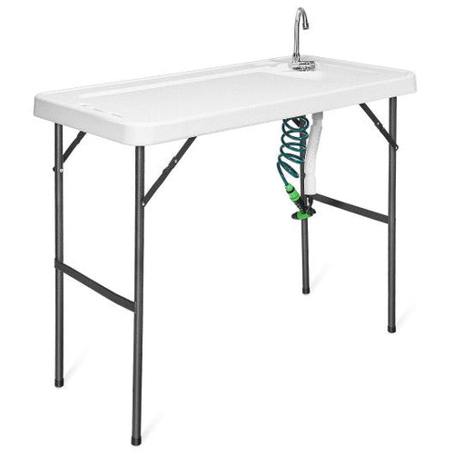 Load image into Gallery viewer, Folding Cleaning Sink Faucet Cutting Camping Table with Sprayer
