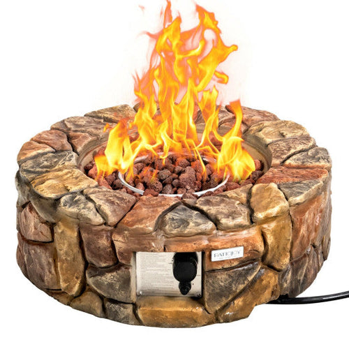 Load image into Gallery viewer, 28 Inch Propane Gas Fire Pit Outdoor 40 000 BTU Stone-Brown
