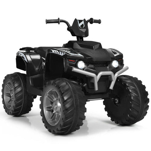 Load image into Gallery viewer, 12V Kids Ride on ATV with LED Lights and Treaded Tires and LED lights-Black
