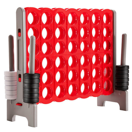 Load image into Gallery viewer, 3.5 Feet Tall Jumbo 4 to Score Giant Game Set with 42 Jumbo Rings-Red
