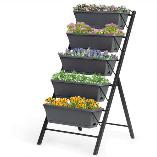 Load image into Gallery viewer, 5-Tier Raised Garden Bed with Water Drainage for Flowers Vegetables

