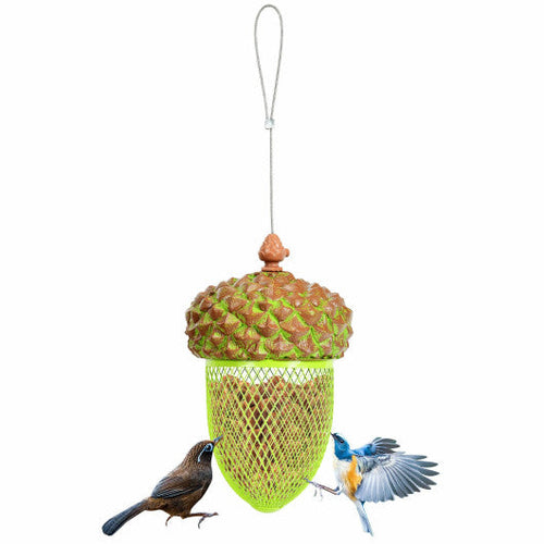 Load image into Gallery viewer, Metal Acorn Wild Bird Feeder Outdoor Hanging Food Dispenser for Garden Yard-Brown
