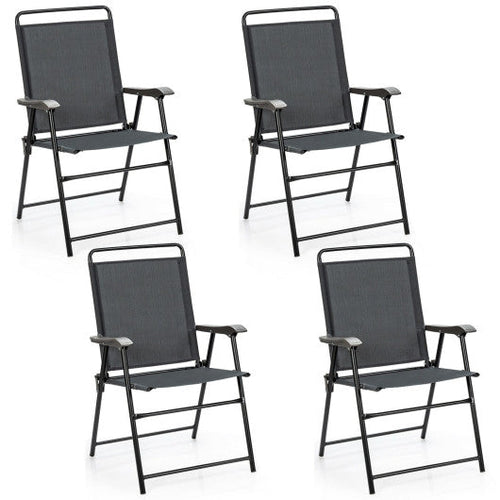 Load image into Gallery viewer, 4 Pieces Portable Outdoor Folding Chair with Armrest

