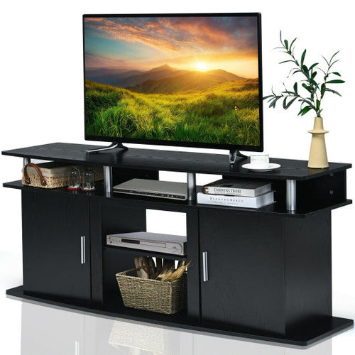 Load image into Gallery viewer, 63 Inch TV Entertainment Console Center with 2 Cabinets-Black
