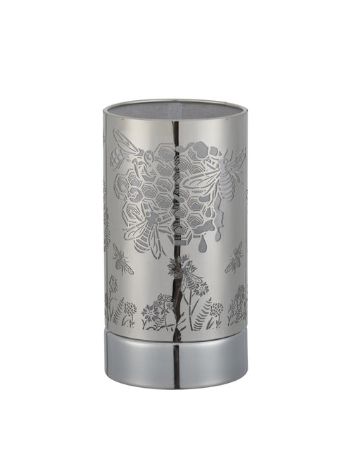 Load image into Gallery viewer, 7" touch lamp-Fragrance Wax Melts Warmer -Electric Candle Essential Oil Burner-Metal Silver Honeybee Table Decor by Peterson Housewares &amp; Artwares
