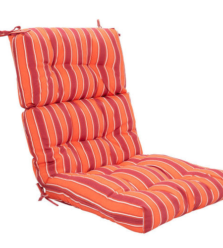 22 x 44 Inch Tufted Outdoor Patio Chair Seating Pad-Red