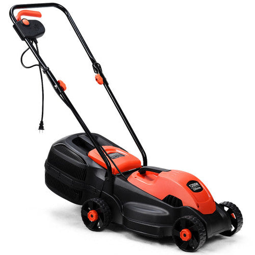 Load image into Gallery viewer, 13 Inch Electric Push Lawn Corded Mower with Grass Bag-Red
