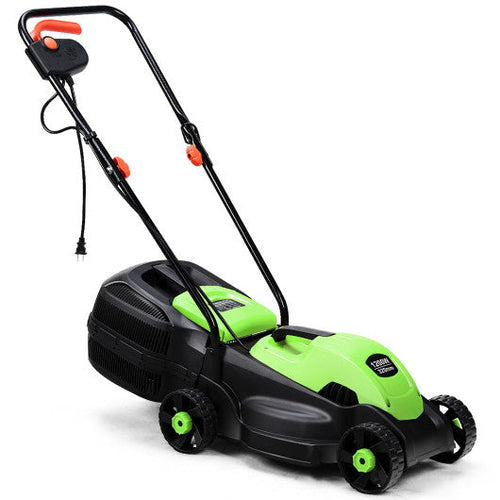 Load image into Gallery viewer, 13 Inch Electric Push Lawn Corded Mower with Grass Bag-Green
