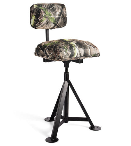 Swivel Hunting Chair Tripod Blind Stool with Detachable Backrest