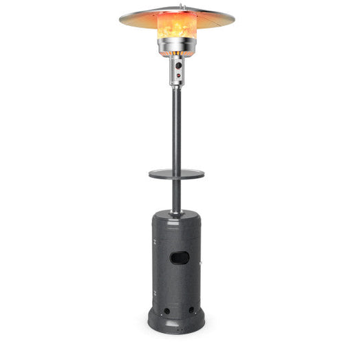 Load image into Gallery viewer, Outdoor Heater Propane Standing LP Gas Steel with Table &amp; Wheels-Gray
