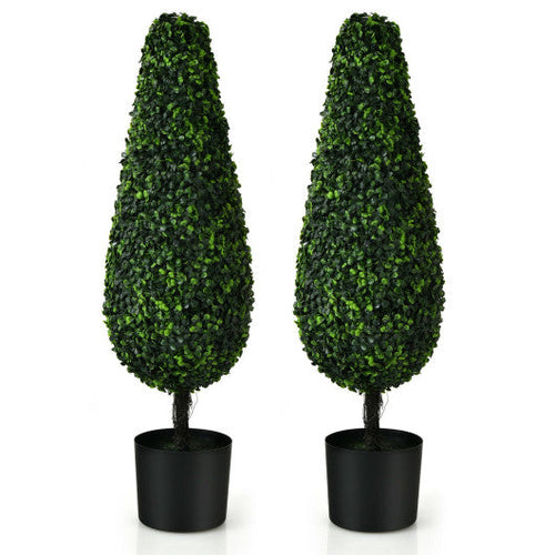 Load image into Gallery viewer, 2 Pack 3 Feet Artificial Tower UV Resistant Indoor Outdoor Topiary Tree
