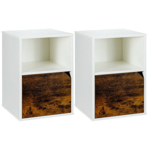 Load image into Gallery viewer, Set of 2 Nightstands Side End Table for Living Room-White
