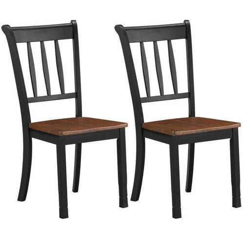 Load image into Gallery viewer, 2 Pieces Solid Whitesburg Spindle Back Wood Dining Chairs-Black
