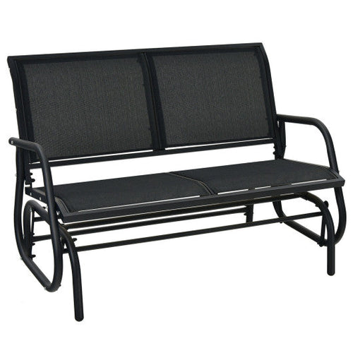 Load image into Gallery viewer, Swing Glider Chair 48 Inch Loveseat Rocker Lounge Backyard-Black
