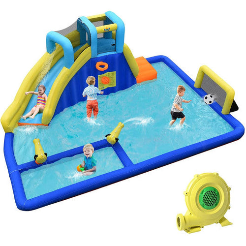 Load image into Gallery viewer, 6-in-1 Inflatable Water Slides with Blower for Kids

