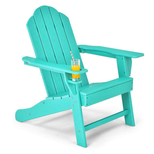 Load image into Gallery viewer, Outdoor Adirondack Chair with Built-in Cup Holder for Backyard Porch-Turquoise
