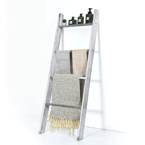 Load image into Gallery viewer, 4-Tier Wall Leaning Ladder Shelf Stand-Gray
