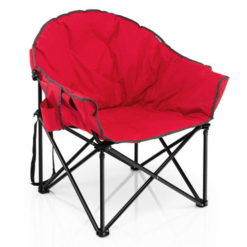 Load image into Gallery viewer, Folding Camping Moon Padded Chair with Carrying Bag-Red
