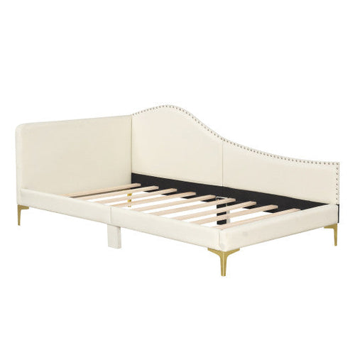 Load image into Gallery viewer, Full/Twin Size Upholstered Daybed with Metal Legs and Wood Slats-Twin Size
