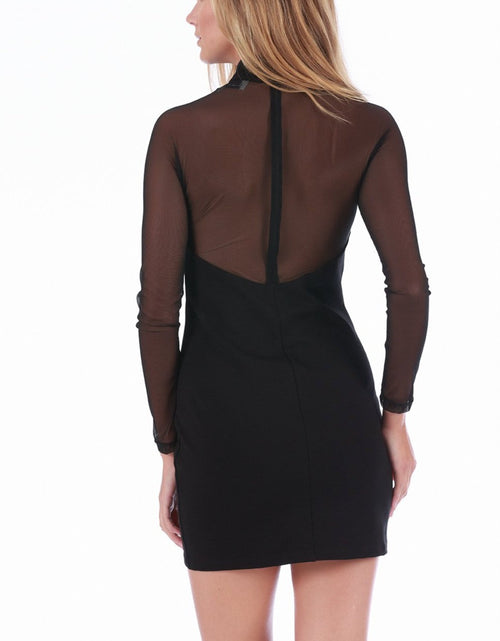 Load image into Gallery viewer, InstantFigure Mini Dress w/Sheer Mesh Ranglan Long Sleeves 168662 by InstantFigure INC
