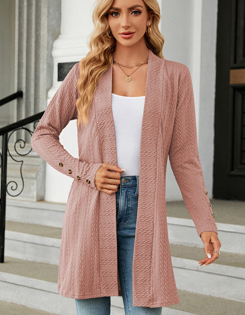 Load image into Gallery viewer, Open Front Long Sleeve Cardigan
