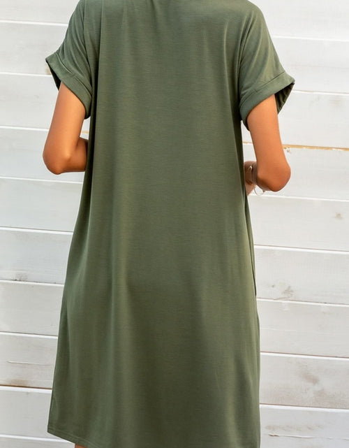 Load image into Gallery viewer, Scoop Neck Short Sleeve Pocket Dress
