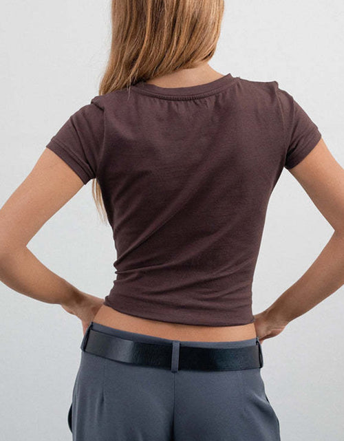 Load image into Gallery viewer, Letter Round Neck Short Sleeve T-Shirt
