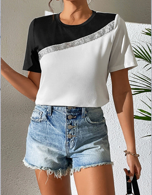 Load image into Gallery viewer, Ivy Lane Contrast Color Round Neck Short Sleeve Tee
