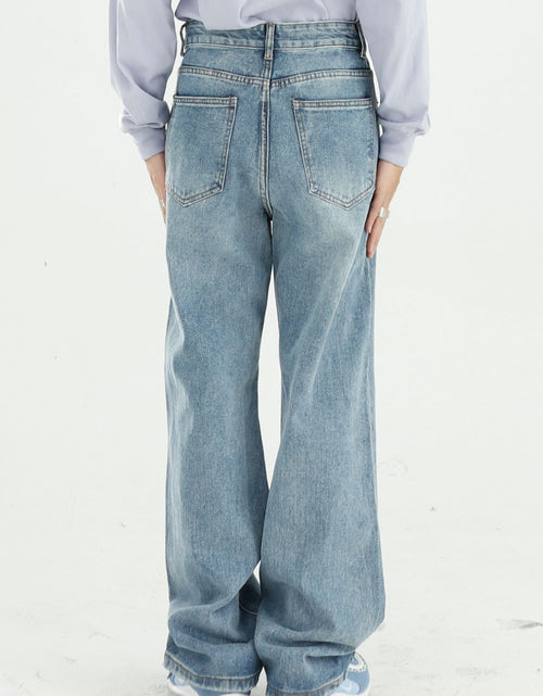 Load image into Gallery viewer, Distressed Wide Leg Jeans with Pockets
