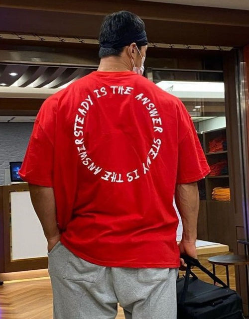 Load image into Gallery viewer, Men's Plus Size Letter Round Neck Half Sleeve T-Shirt
