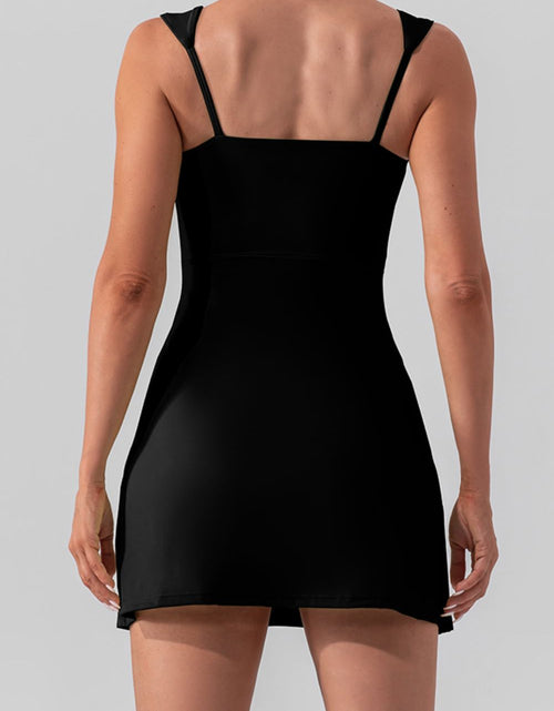 Load image into Gallery viewer, Square Neck Sleeveless Slit Mini Active Dress
