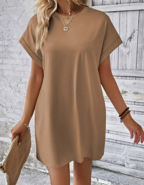Load image into Gallery viewer, Short Sleeve Mini Tee Dress with Pockets
