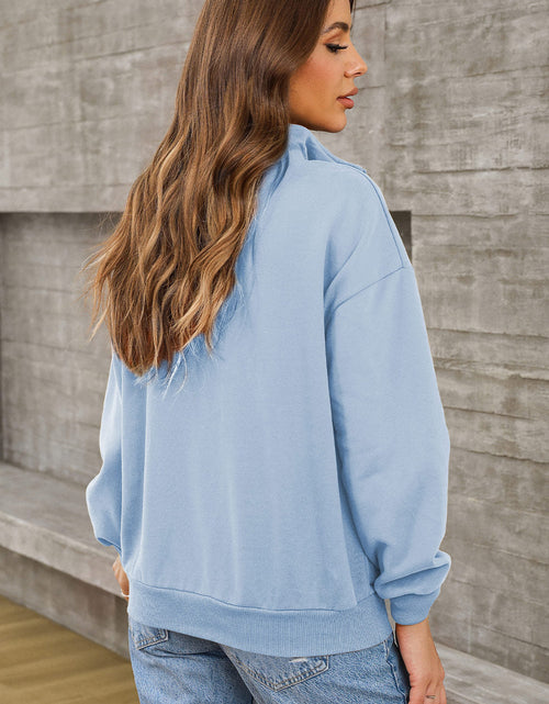 Load image into Gallery viewer, Quarter Zip Dropped Shoulder Sweatshirt
