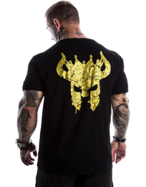 Load image into Gallery viewer, Men's Plus Size Graphic Back Round Neck Short Sleeve T-Shirt

