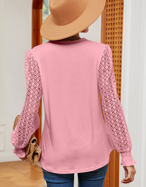 Load image into Gallery viewer, Openwork V-Neck Long Sleeve T-Shirt
