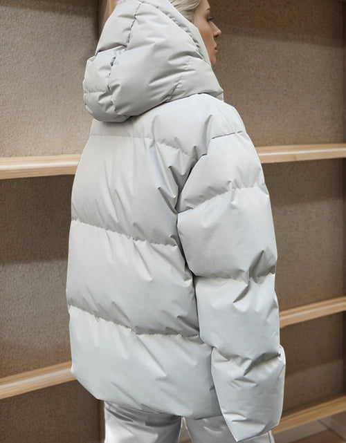 Load image into Gallery viewer, Pocketed Zip Up Hooded Puffer Jacket
