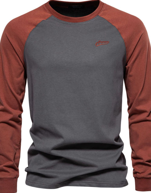 Load image into Gallery viewer, Men's Contrast Round Neck Raglan Sleeve T-Shirt
