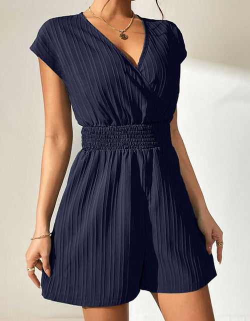Load image into Gallery viewer, Tied Surplice Short Sleeve Romper
