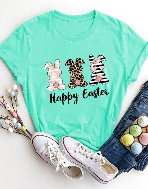 Load image into Gallery viewer, HAPPY EASTER Round Neck Short Sleeve T-Shirt
