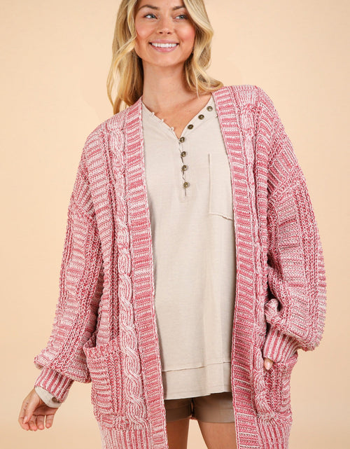Load image into Gallery viewer, VERY J Cable Knit Open Front Cardigan
