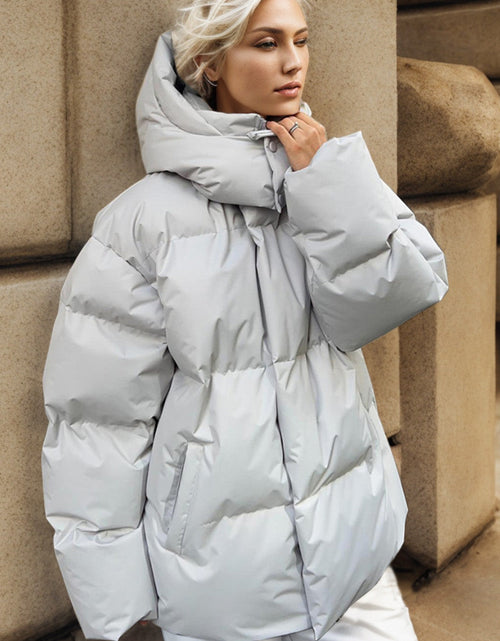 Load image into Gallery viewer, Pocketed Zip Up Hooded Puffer Jacket
