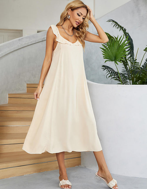 Load image into Gallery viewer, Ruffled V-Neck Midi Dress
