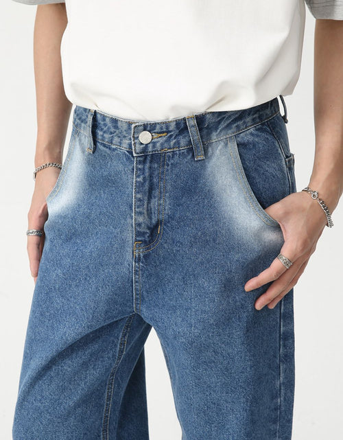 Load image into Gallery viewer, Men's Tie-Dye Washed Straight Leg Jeans

