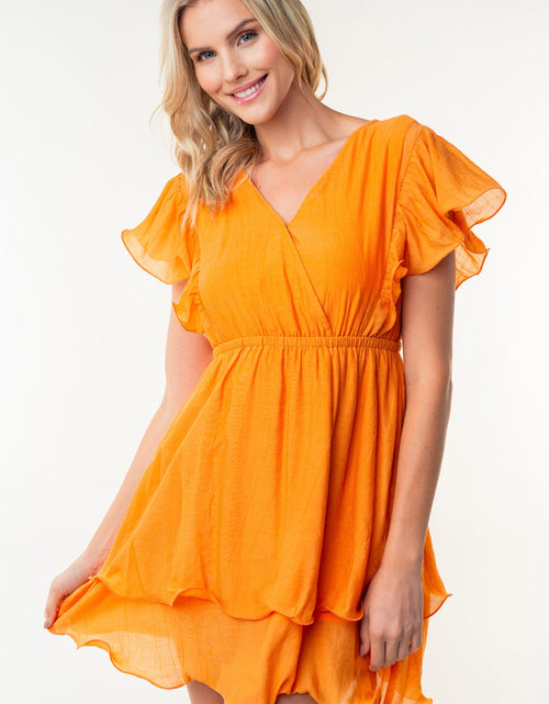Load image into Gallery viewer, White Birch Full Size Short Sleeve Woven Layered Dress

