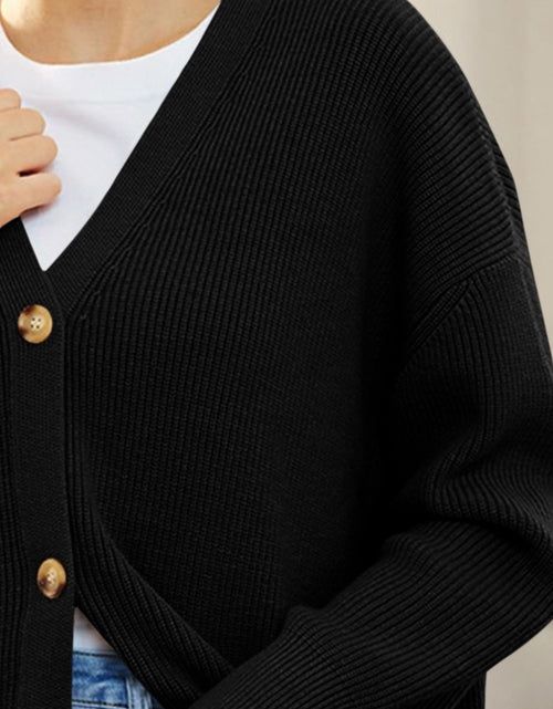 Load image into Gallery viewer, Button Down V-Neck Long Sleeve Cardigan

