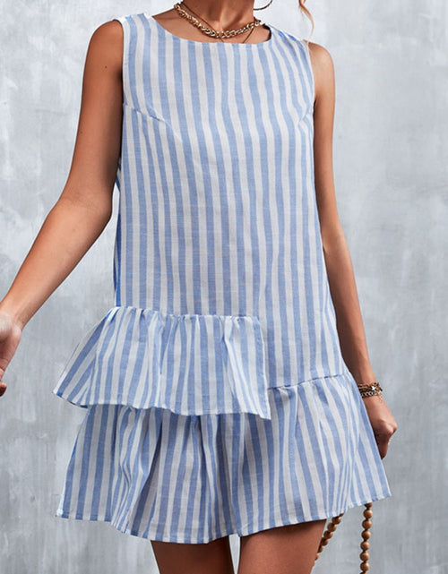 Load image into Gallery viewer, Striped Layered Sleeveless Dress
