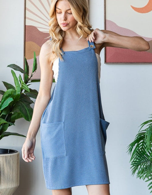 Load image into Gallery viewer, Heimish Full Size Ribbed Sleeveless Mini Tank Dress Plus Size
