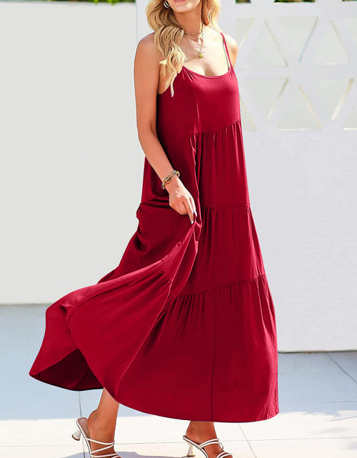 Load image into Gallery viewer, Full Size Ruched Tiered Spaghetti Strap Dress
